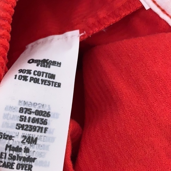 Vintage OshKosh B’gosh Baby B’gosh Red Cord Overall Set NWT - Picture 2 of 13
